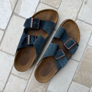 Women’s Navy Suede Birkenstock Sandals